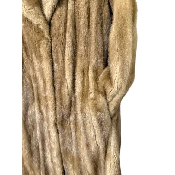 Vintage 1960's Philip Reiner Blonde Mink Fur Swing Coat 46 Length 3 Pockets EUC
